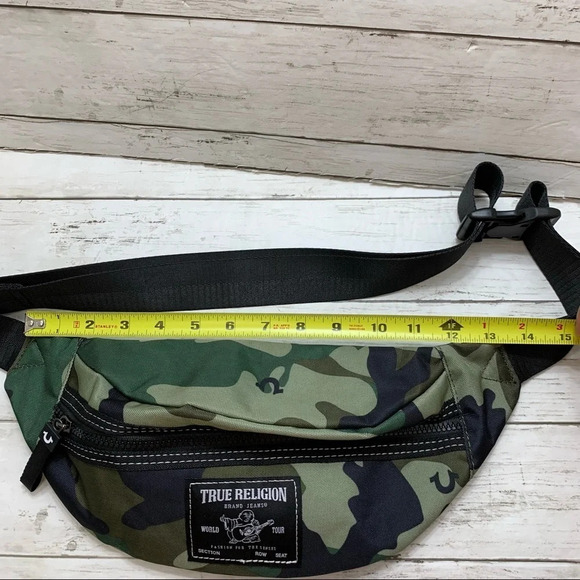 True Religion Camo Logo Esox Adjustable Strap Belt Bag - Picture 5 of 8